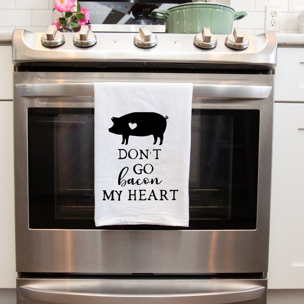 Farmhouse Pig Spell Out Decorative Handmade Tea Towel Kitchen Funny Home Decor